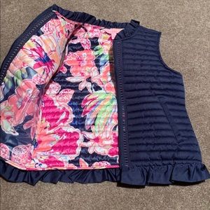 Girls Lilly Pulitzer L 8-10 Navy Vest EUC CUTE!!